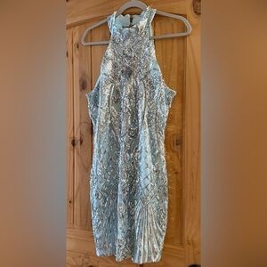 High-neck Sequin Dress